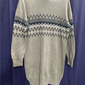 Melrose & Market Plus 1X Sweater Dress Nordic Fair Isle Heather Gray Fall 2021